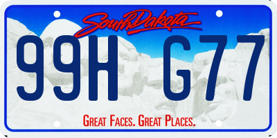 SD license plate 99HG77
