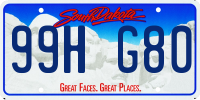 SD license plate 99HG80