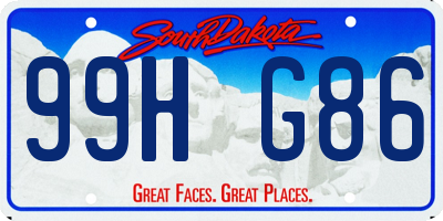 SD license plate 99HG86