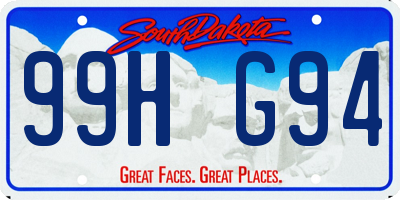 SD license plate 99HG94