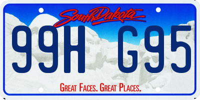 SD license plate 99HG95