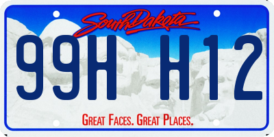 SD license plate 99HH12