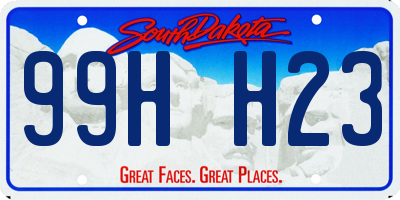 SD license plate 99HH23