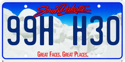 SD license plate 99HH30