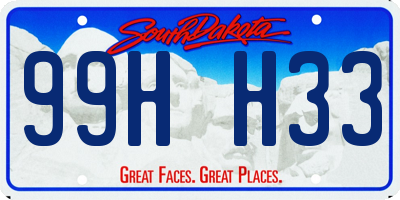 SD license plate 99HH33