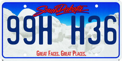 SD license plate 99HH36