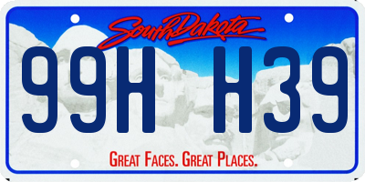 SD license plate 99HH39
