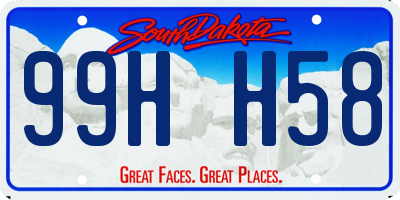 SD license plate 99HH58