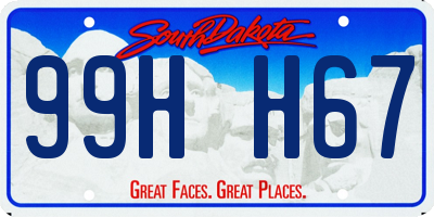 SD license plate 99HH67