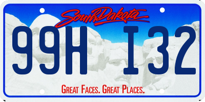 SD license plate 99HI32