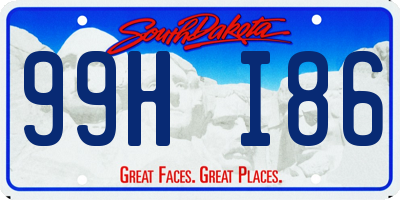 SD license plate 99HI86