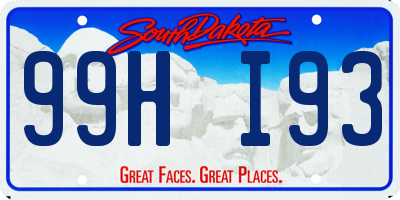 SD license plate 99HI93