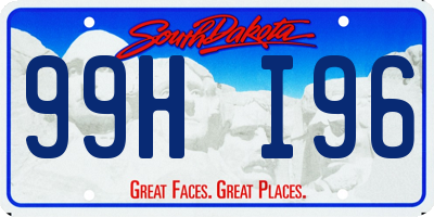 SD license plate 99HI96