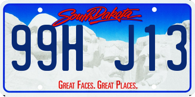 SD license plate 99HJ13