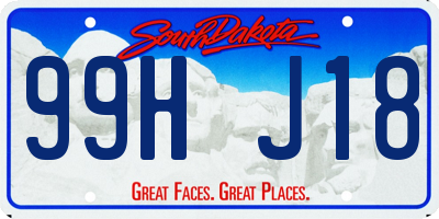 SD license plate 99HJ18