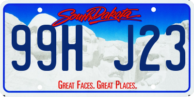 SD license plate 99HJ23