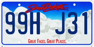 SD license plate 99HJ31