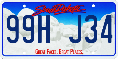 SD license plate 99HJ34
