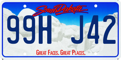 SD license plate 99HJ42