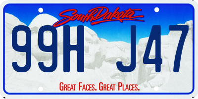 SD license plate 99HJ47