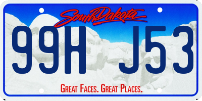 SD license plate 99HJ53