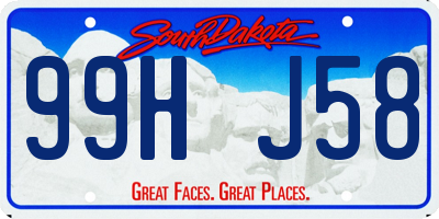 SD license plate 99HJ58