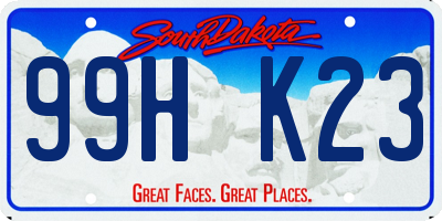 SD license plate 99HK23