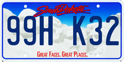 SD license plate 99HK32