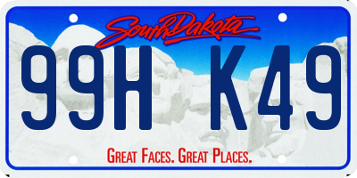 SD license plate 99HK49