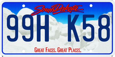 SD license plate 99HK58