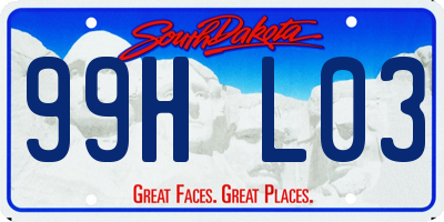 SD license plate 99HL03