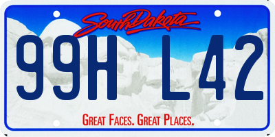 SD license plate 99HL42