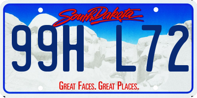 SD license plate 99HL72