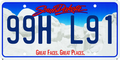 SD license plate 99HL91