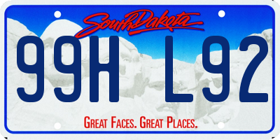 SD license plate 99HL92