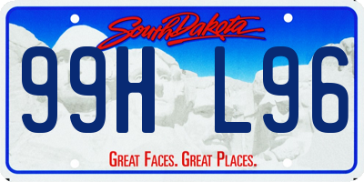 SD license plate 99HL96