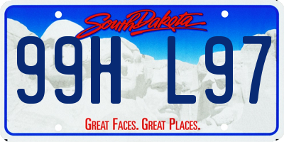 SD license plate 99HL97