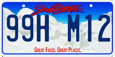 SD license plate 99HM12