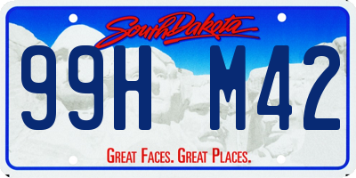 SD license plate 99HM42