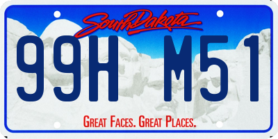 SD license plate 99HM51