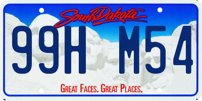 SD license plate 99HM54
