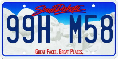 SD license plate 99HM58
