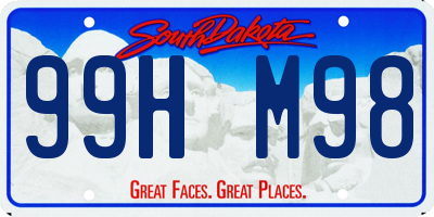 SD license plate 99HM98