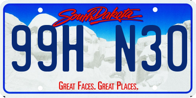 SD license plate 99HN30