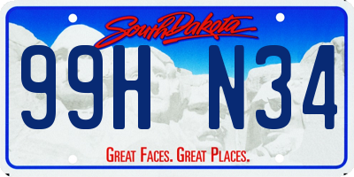 SD license plate 99HN34