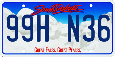 SD license plate 99HN36