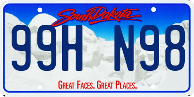 SD license plate 99HN98