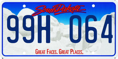 SD license plate 99HO64
