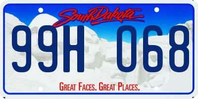 SD license plate 99HO68