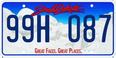 SD license plate 99HO87